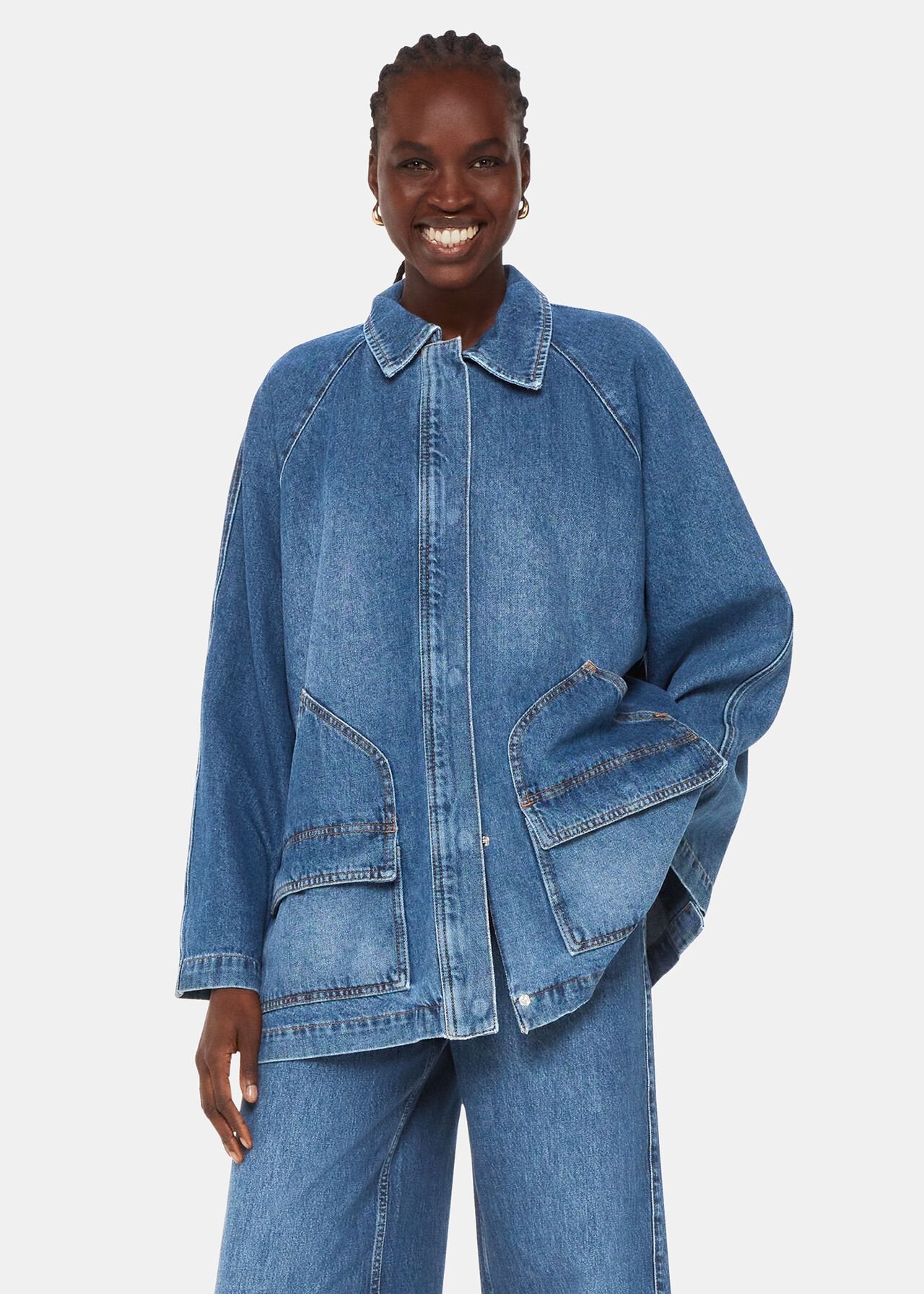 Denim Flare Sleeve Denim Jacket