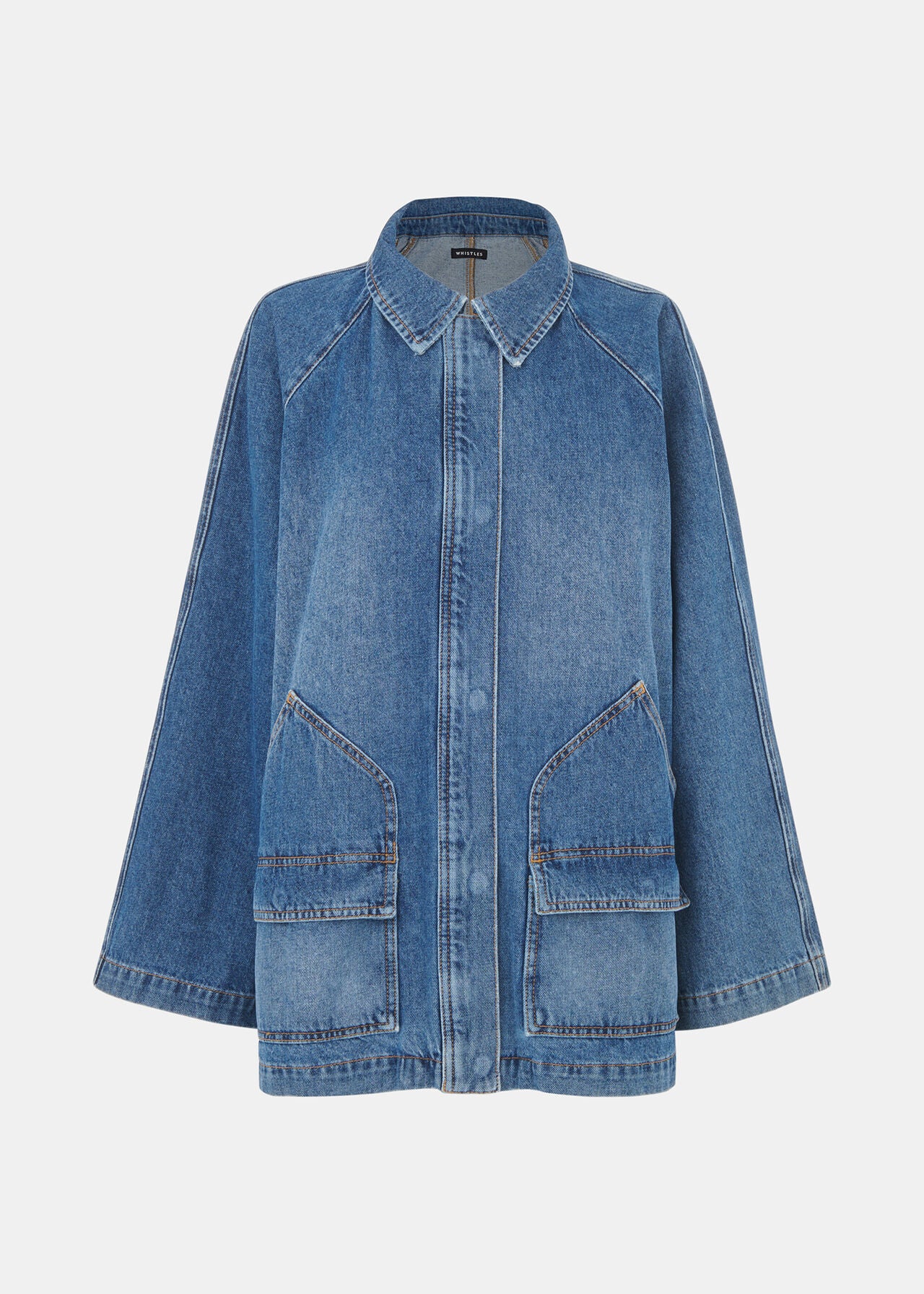 Denim Flare Sleeve Denim Jacket