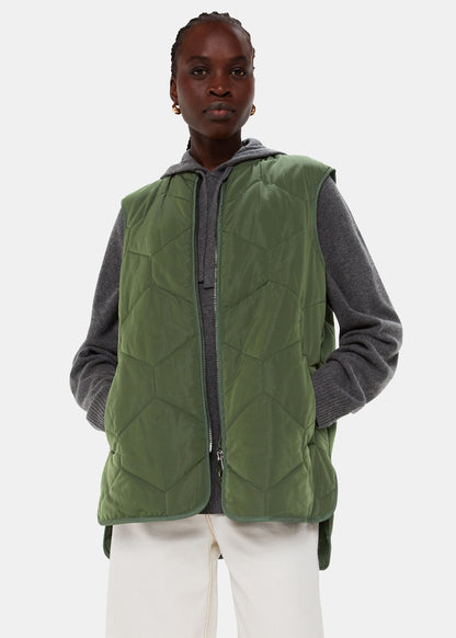 Khaki quilted gilet