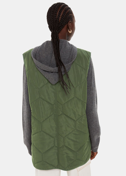 Khaki quilted gilet