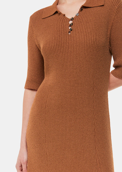 Knitted ribbed midi dress