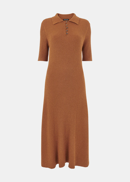 Knitted ribbed midi dress