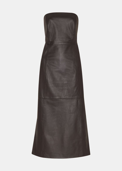 Leather bandeau dress