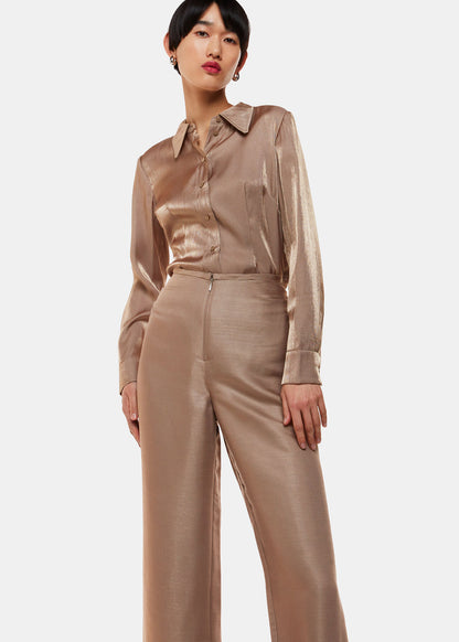 Pewter Teigan metallic trousers